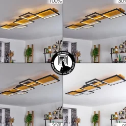 Plafonnierpompu Led Ecru, Noir, 1 Lumiere