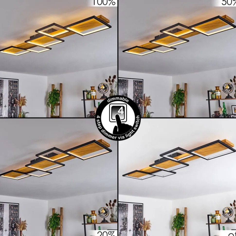 Plafonnierpompu Led Ecru, Noir, 1 Lumiere