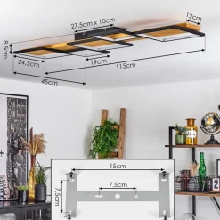 Plafonnierpompu Led Ecru, Noir, 1 Lumiere