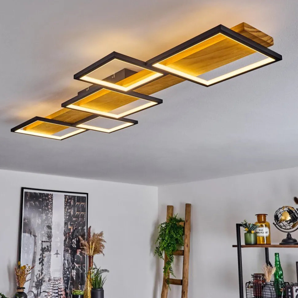 Plafonnierpompu Led Ecru, Noir, 1 Lumiere