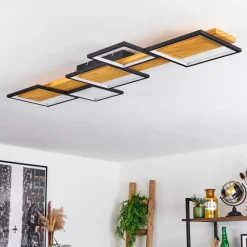 Plafonnierpompu Led Ecru, Noir, 1 Lumiere