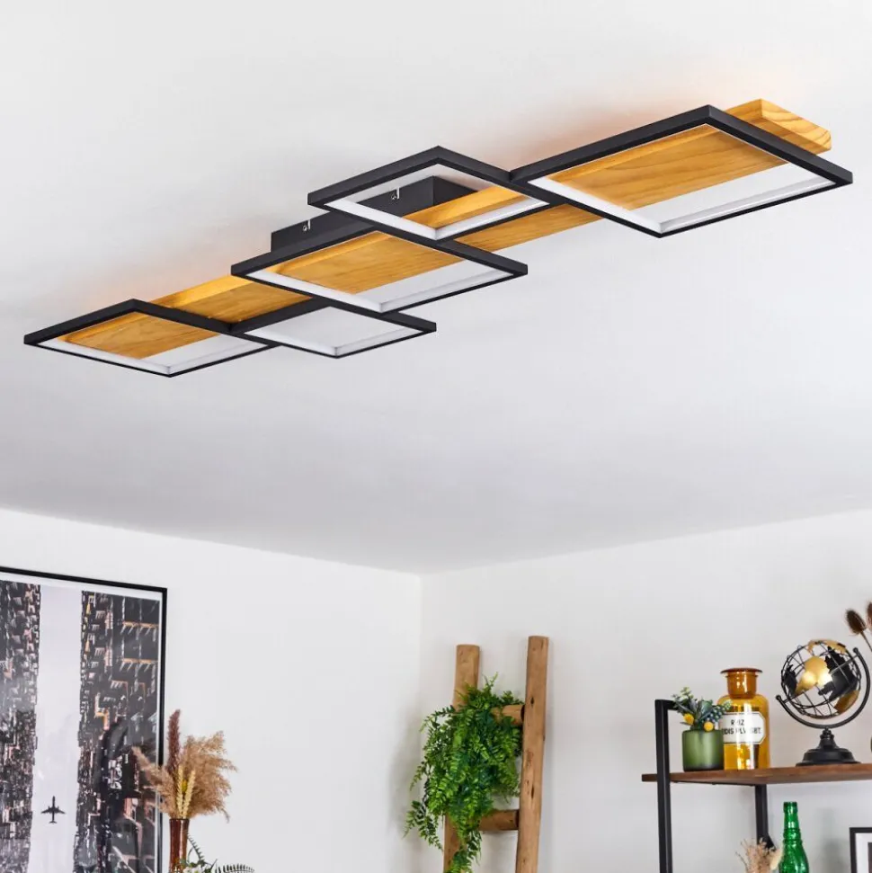 Plafonnierpompu Led Ecru, Noir, 1 Lumiere