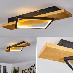 Plafonnierpompu Led Ecru, Noir, 1 Lumiere