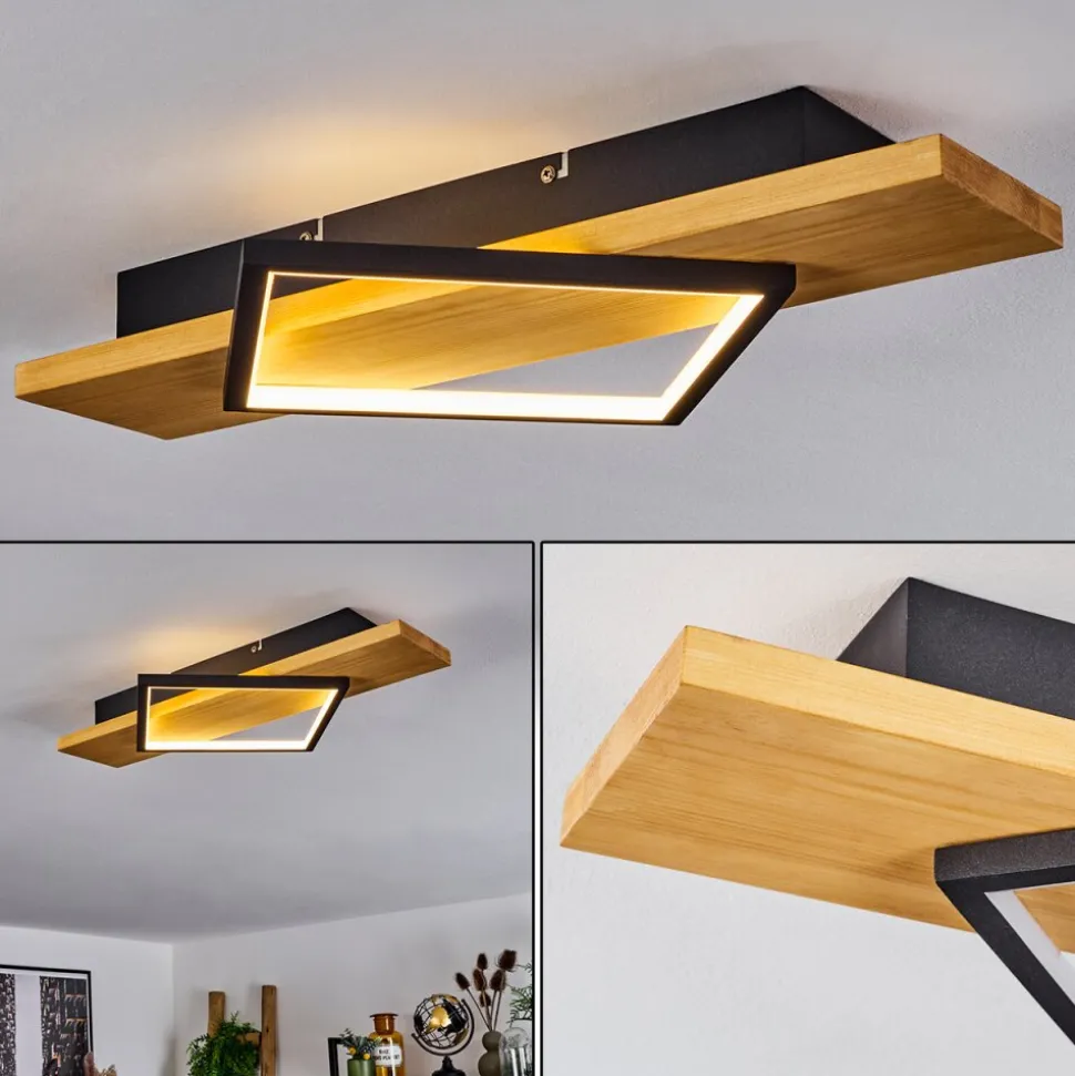 Plafonnierpompu Led Ecru, Noir, 1 Lumiere