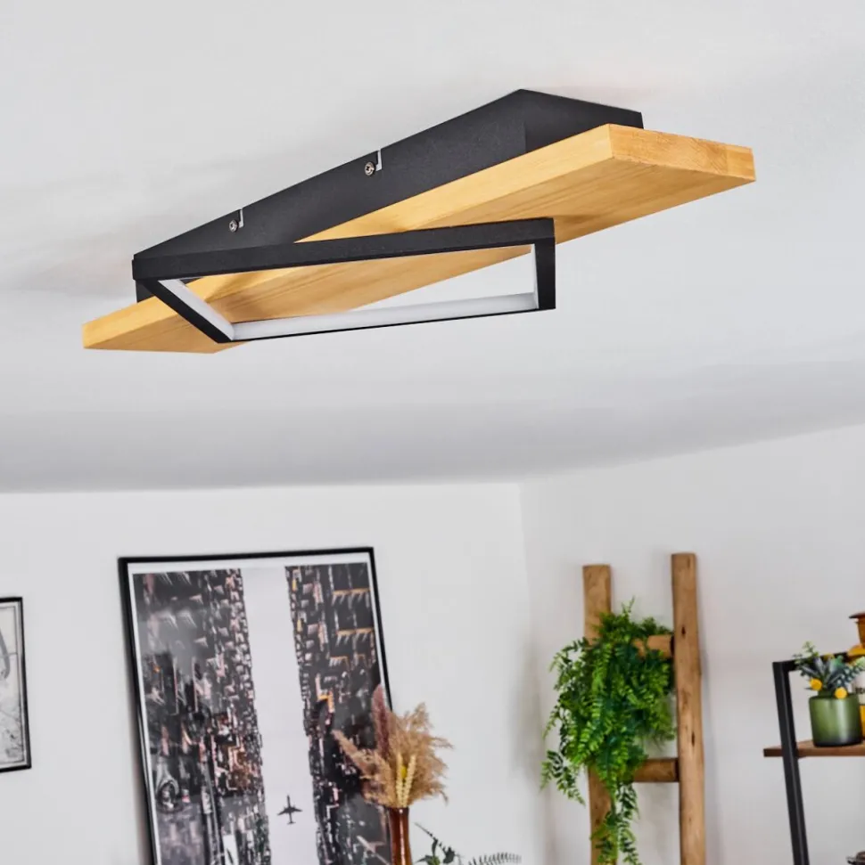Plafonnierpompu Led Ecru, Noir, 1 Lumiere