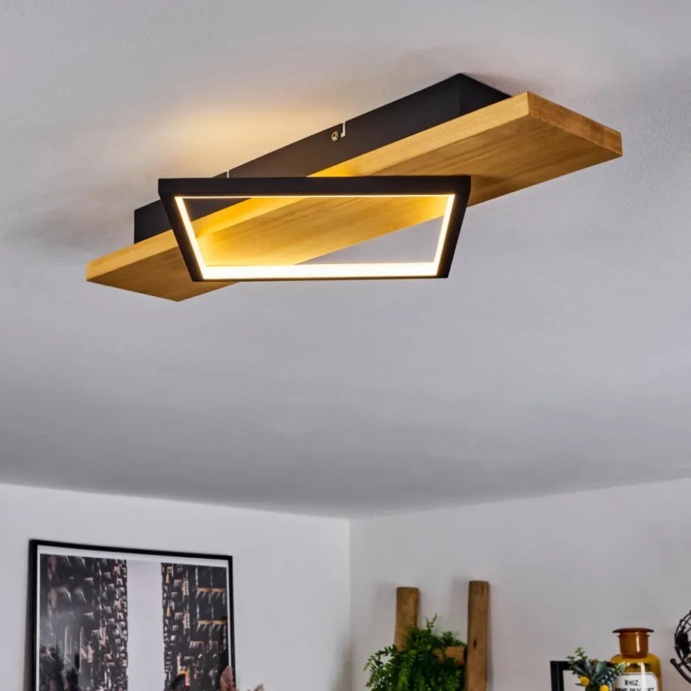 Plafonnierpompu Led Ecru, Noir, 1 Lumiere