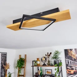 Plafonnierpompu Led Ecru, Noir, 1 Lumiere