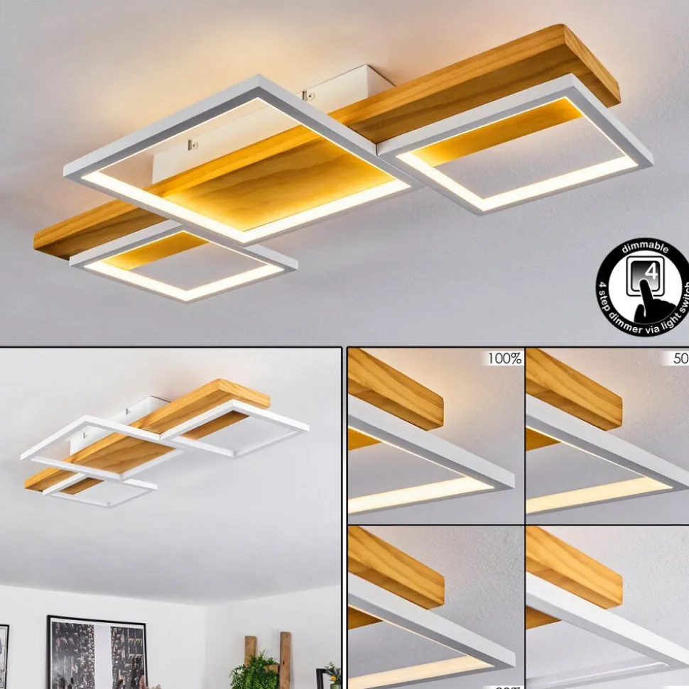 Plafonnierpompu Led Ecru, Blanc, 1 Lumiere