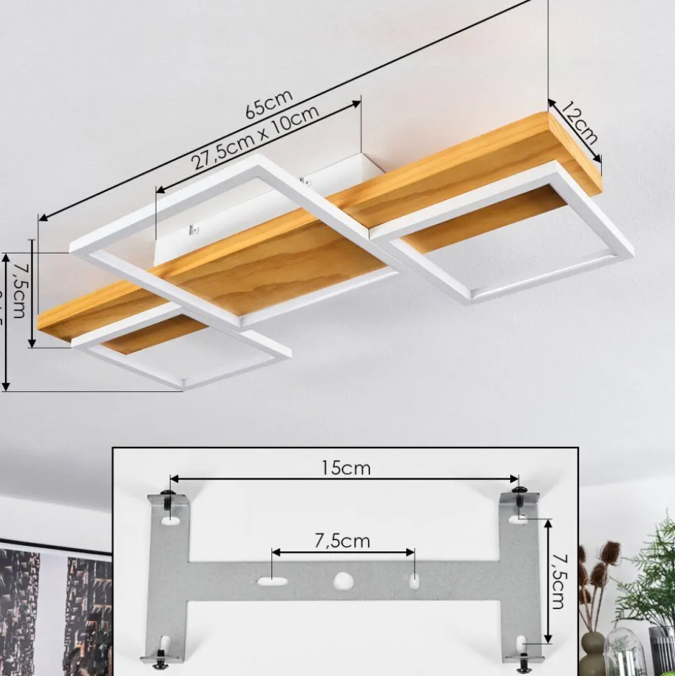 Plafonnierpompu Led Ecru, Blanc, 1 Lumiere