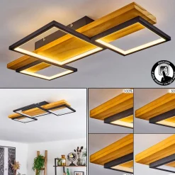 Plafonnierpompu Led Ecru, Noir, 1 Lumiere