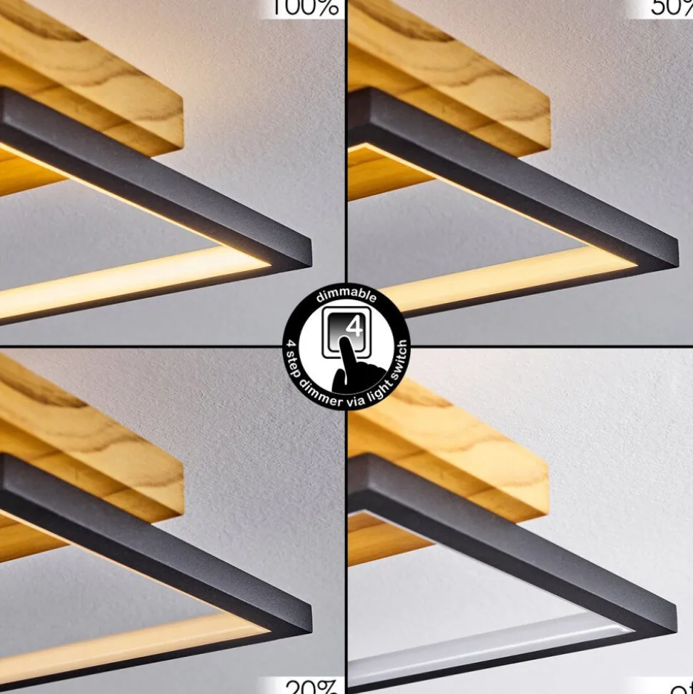 Plafonnierpompu Led Ecru, Noir, 1 Lumiere