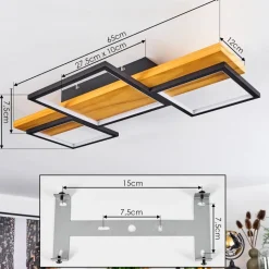 Plafonnierpompu Led Ecru, Noir, 1 Lumiere