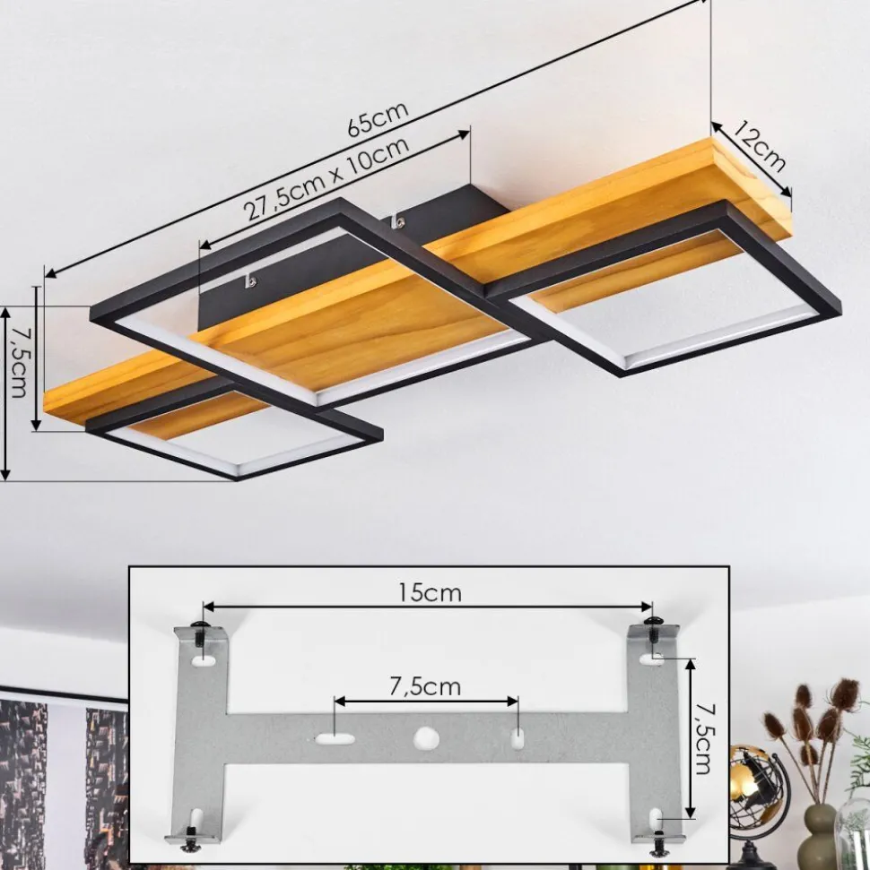 Plafonnierpompu Led Ecru, Noir, 1 Lumiere