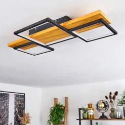 Plafonnierpompu Led Ecru, Noir, 1 Lumiere