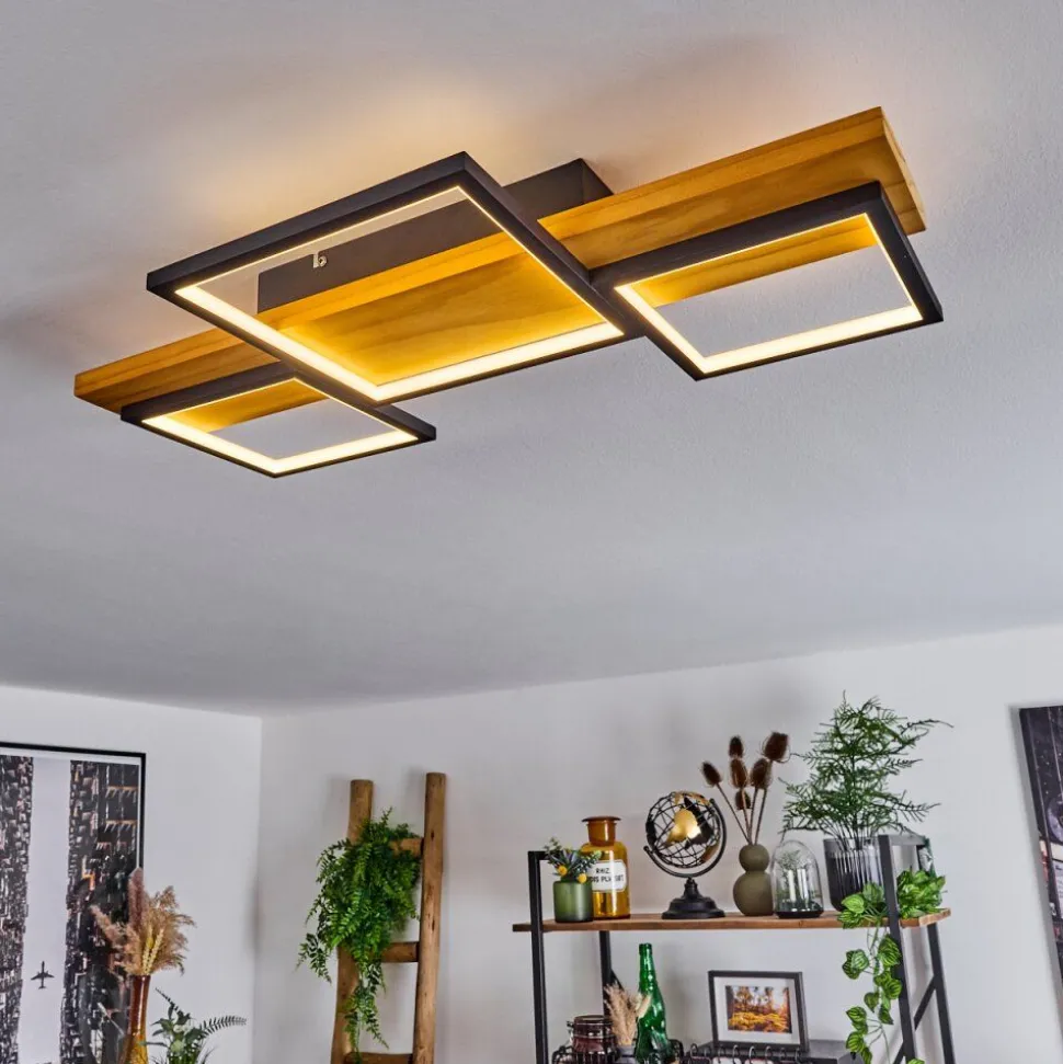 Plafonnierpompu Led Ecru, Noir, 1 Lumiere