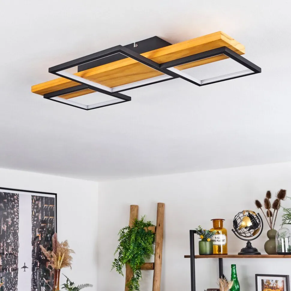 Plafonnierpompu Led Ecru, Noir, 1 Lumiere