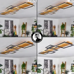 Plafonnierpompu Led Ecru, Noir, 1 Lumiere