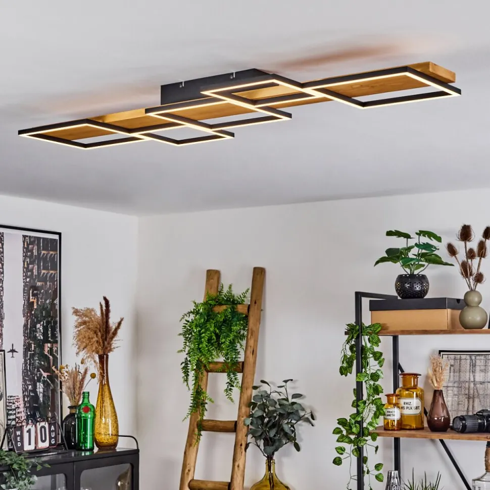 Plafonnierpompu Led Ecru, Noir, 1 Lumiere