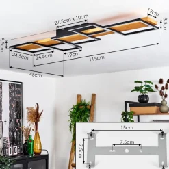Plafonnierpompu Led Ecru, Noir, 1 Lumiere