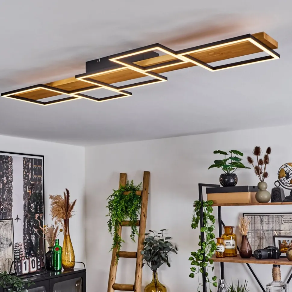 Plafonnierpompu Led Ecru, Noir, 1 Lumiere
