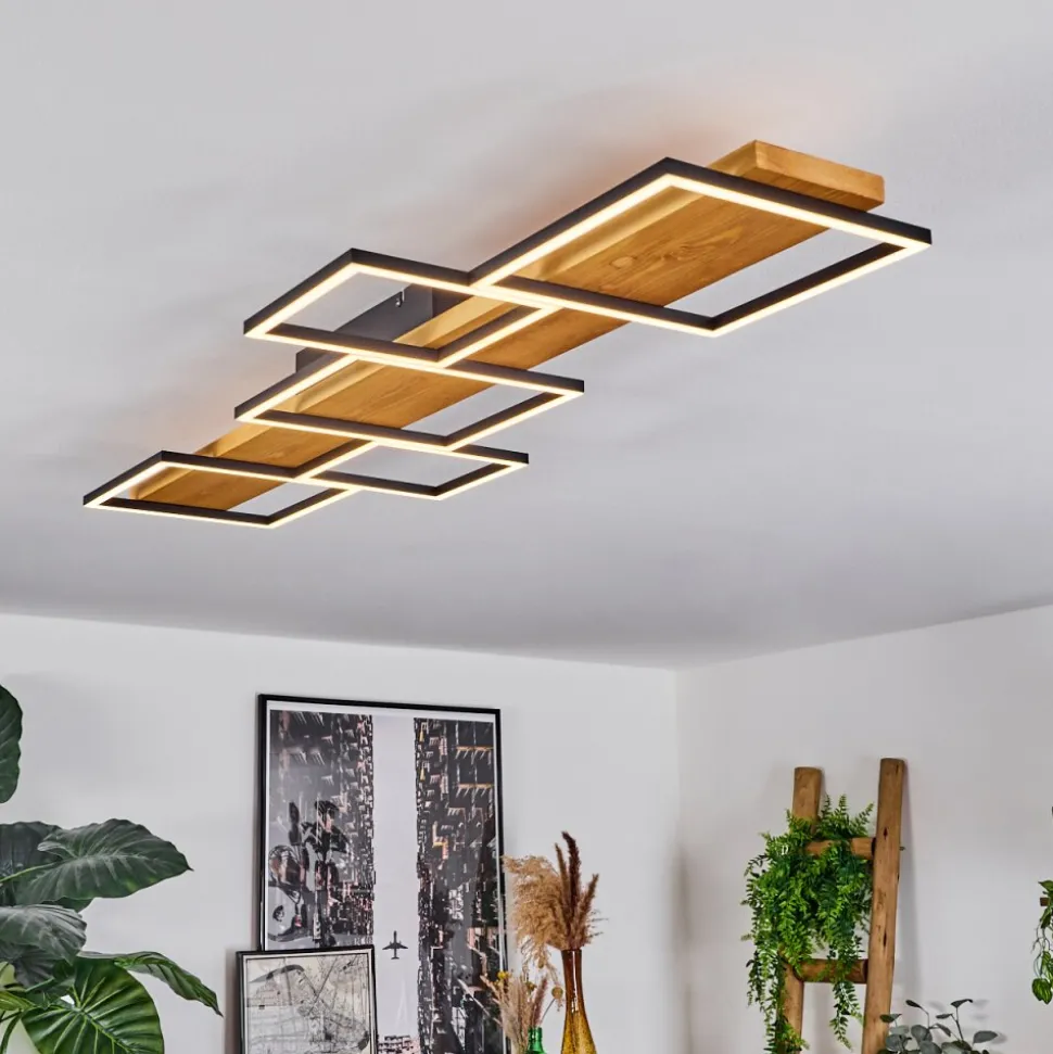Plafonnierpompu Led Ecru, Noir, 1 Lumiere