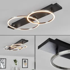 Plafonnierpompu Led Noir, 2 Lumieres