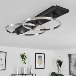Plafonnierpompu Led Noir, 2 Lumieres