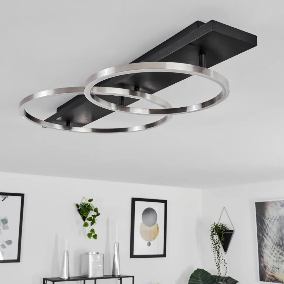 Plafonnierpompu Led Noir, 2 Lumieres