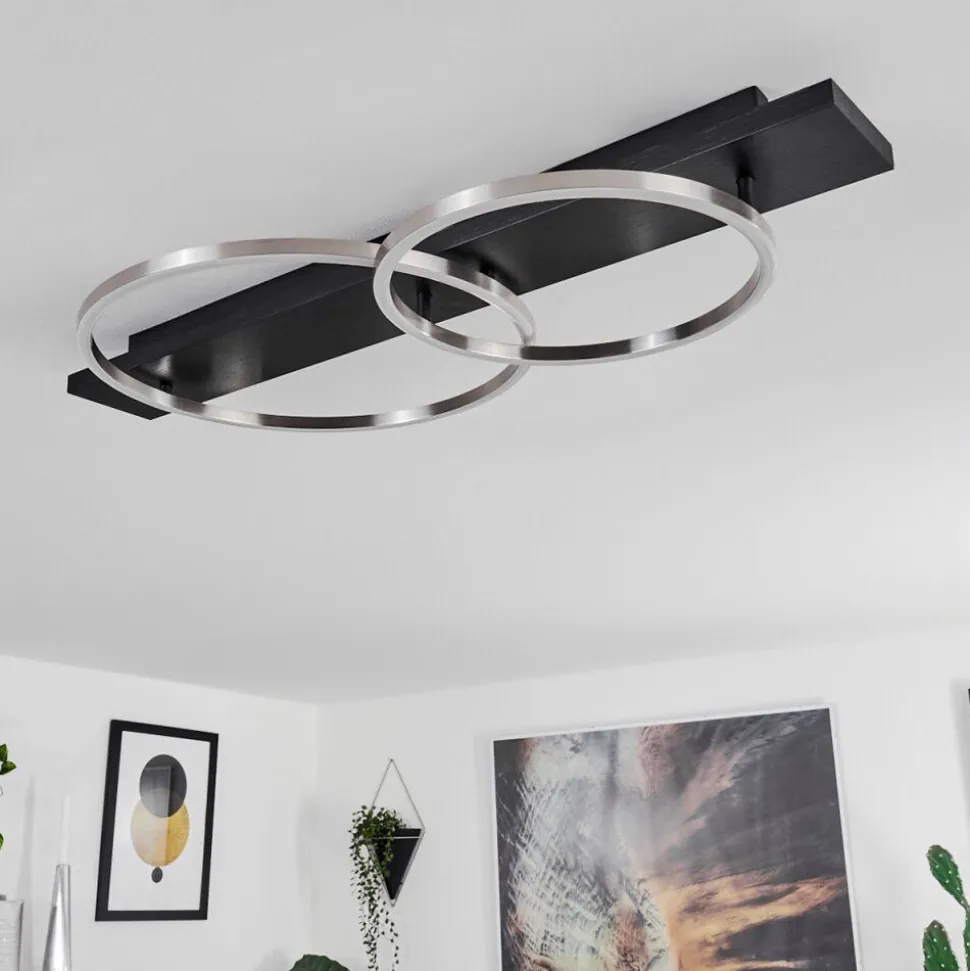Plafonnierpompu Led Noir, 2 Lumieres