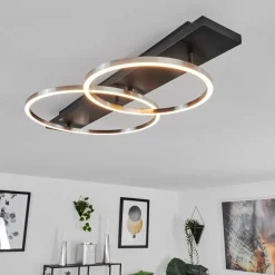 Plafonnierpompu Led Noir, 2 Lumieres