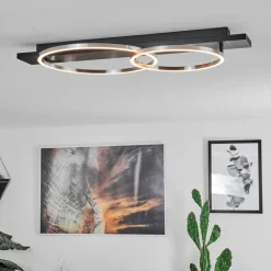 Plafonnierpompu Led Noir, 2 Lumieres