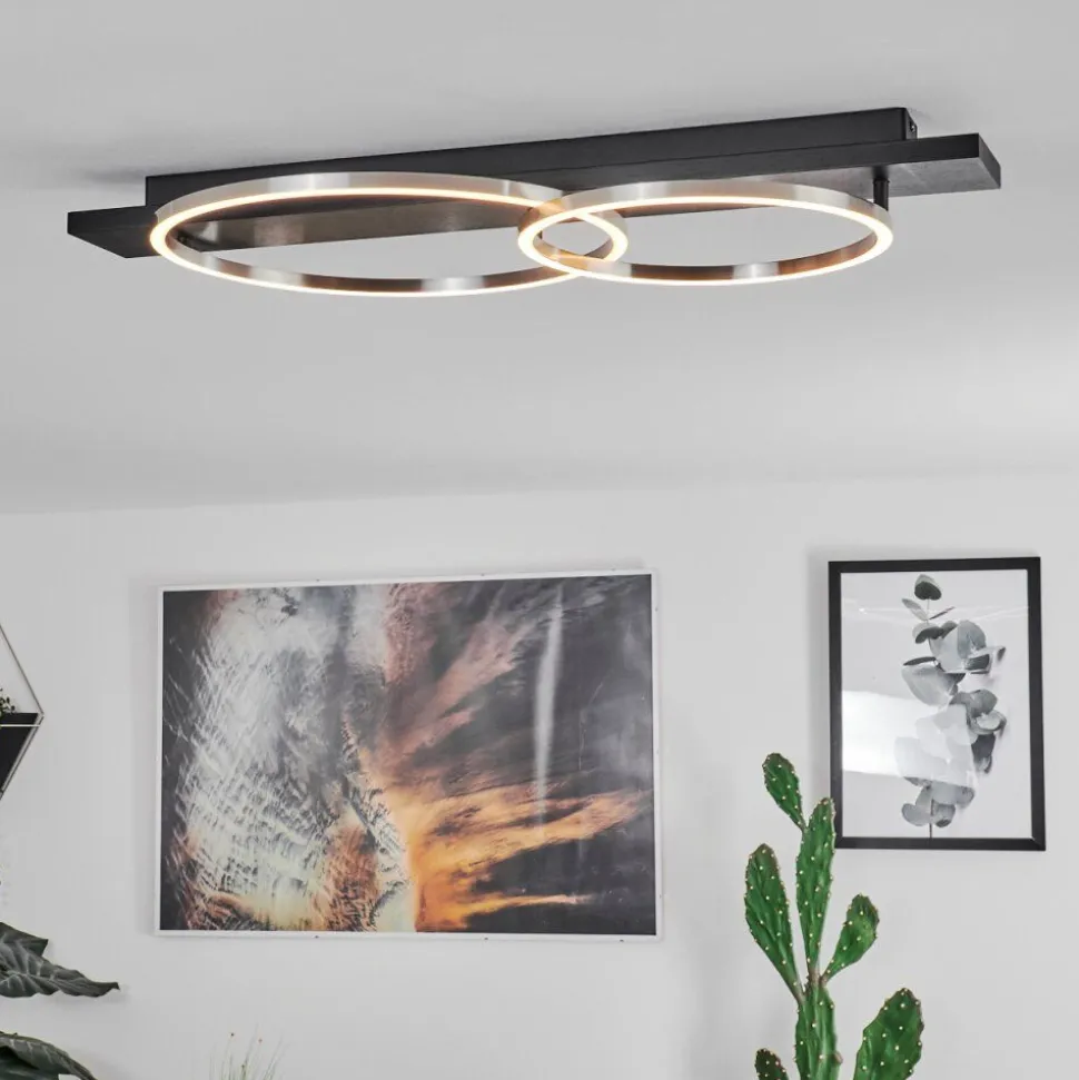 Plafonnierpompu Led Noir, 2 Lumieres