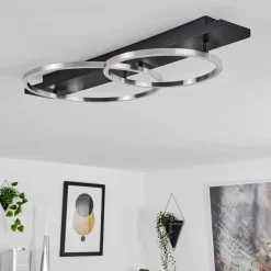 Plafonnierpompu Led Noir, 2 Lumieres