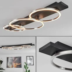 Plafonnierpompu Led Noir, 3 Lumieres