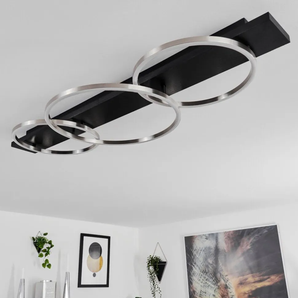 Plafonnierpompu Led Noir, 3 Lumieres