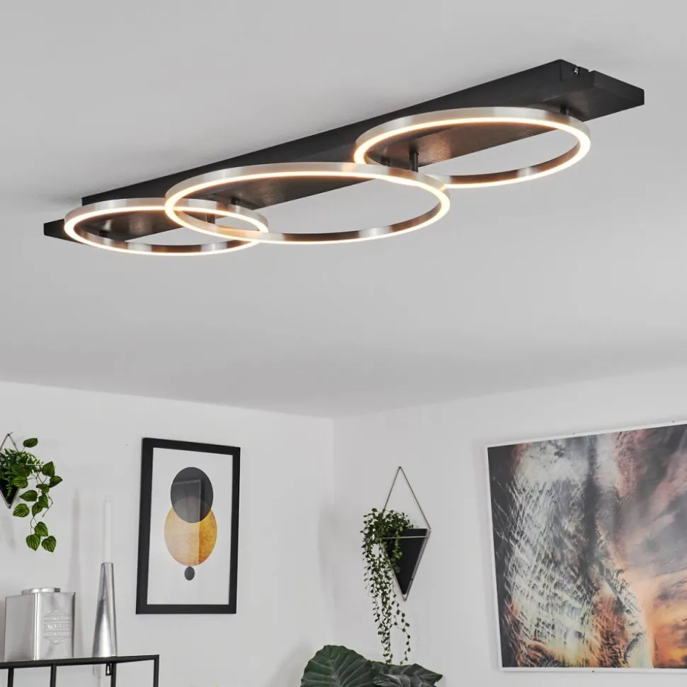 Plafonnierpompu Led Noir, 3 Lumieres