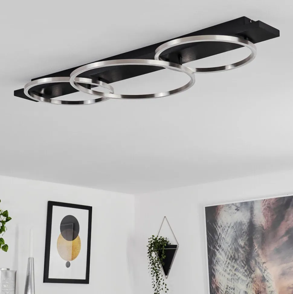 Plafonnierpompu Led Noir, 3 Lumieres