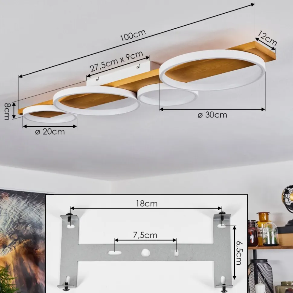 Plafonnierrodekro Led Ecru, Blanc, 1 Lumiere