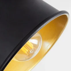Plafonniersafari Chrome, Bois Fonce, Noir, 2 Lumieres