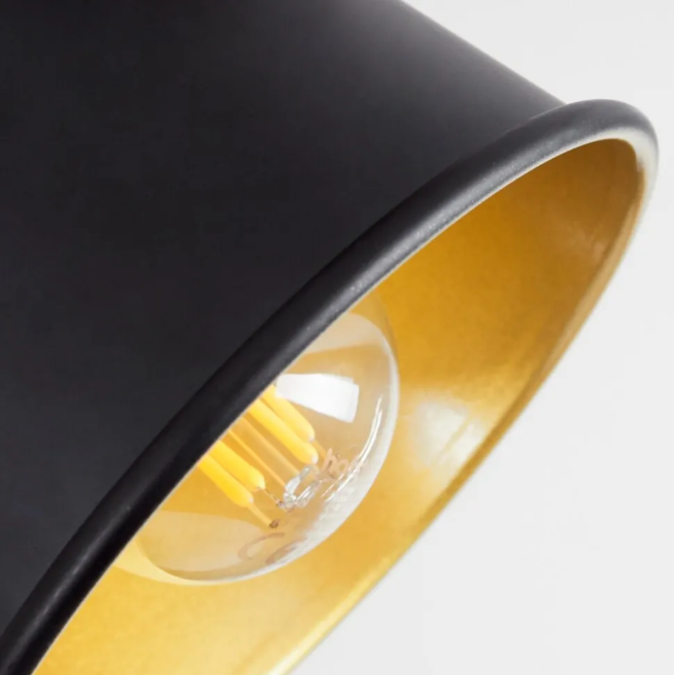 Plafonniersafari Chrome, Bois Fonce, Noir, 2 Lumieres