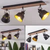 Plafonniersafari Chrome, Bois Fonce, Noir, 3 Lumieres