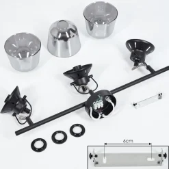 Plafonniersafari Noir, 3 Lumieres