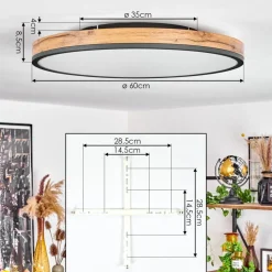 Plafonniersalmi Led Anthracite, Brun, Couleur Bois, Noir, 1 Lumiere, Telecommandes
