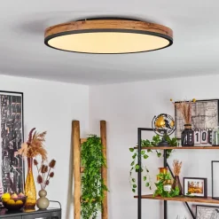 Plafonniersalmi Led Anthracite, Brun, Couleur Bois, Noir, 1 Lumiere, Telecommandes