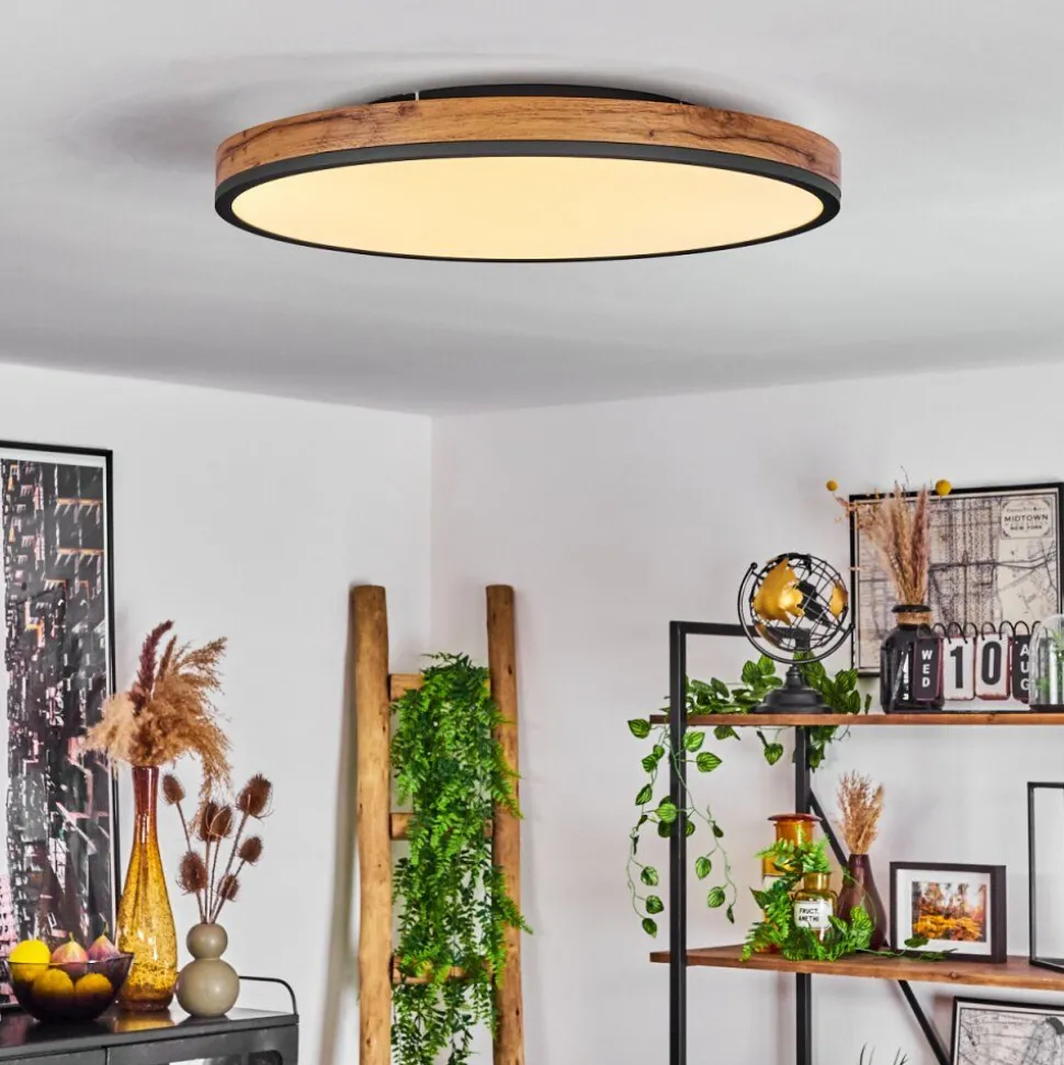Plafonniersalmi Led Anthracite, Brun, Couleur Bois, Noir, 1 Lumiere, Telecommandes