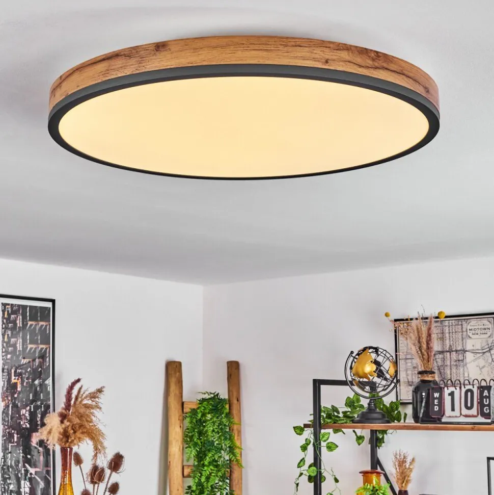 Plafonniersalmi Led Anthracite, Brun, Couleur Bois, Noir, 1 Lumiere, Telecommandes