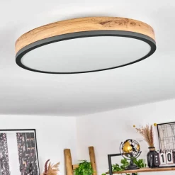 Plafonniersalmi Led Anthracite, Brun, Couleur Bois, 1 Lumiere