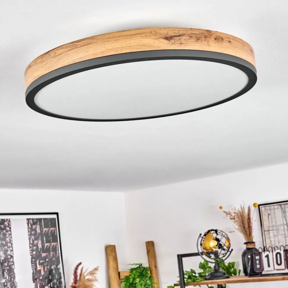 Plafonniersalmi Led Anthracite, Brun, Couleur Bois, 1 Lumiere