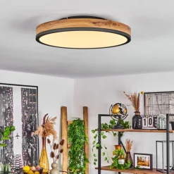 Plafonniersalmi Led Anthracite, Brun, Couleur Bois, 1 Lumiere