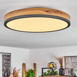Plafonniersalmi Led Anthracite, Brun, Couleur Bois, 1 Lumiere